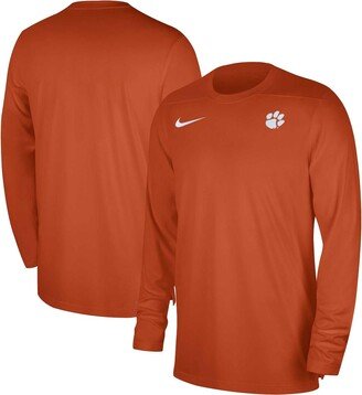 Men's Orange Clemson Tigers 2023 Sideline Coaches Long Sleeve Performance Top