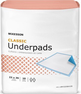 McKesson Classic Underpads, Light Absorbency, 23 in x 36 in, 10 Count