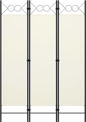 3-Panel Room Divider Cream White 47.2x70.9