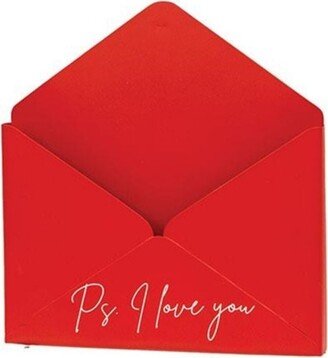 P.S. I Love You Red Metal Envelope - H - 1.20 in. W - 11.00 in. L - 11.75 in.