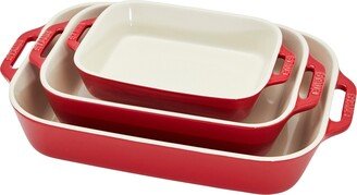 Ceramic 3 Piece Rectangular Baking Dish Set