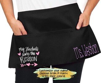 Teacher's Apron-Personalized Gift For Teachers-Custom Apron-Monogram Waist Apron-Teacher Gifts-School Apron