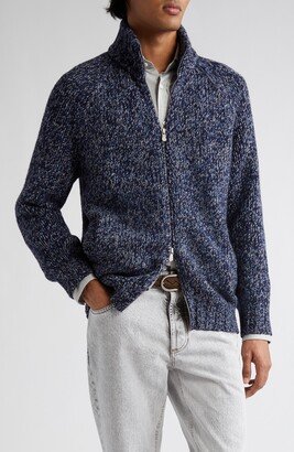 Solomeo Melanze Full Zip Wool Blend Cardigan