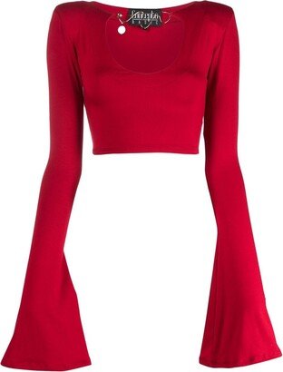 CONCEPTO Wide-Sleeves Cropped Top