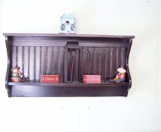 Wall Display Rack Primitive Country Shelf & Plate 36