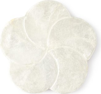 Four 4 Round Capiz Shell Coasters