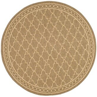 Courtyard Dark Beige and Beige 6'7 x 6'7 Round Outdoor Area Rug