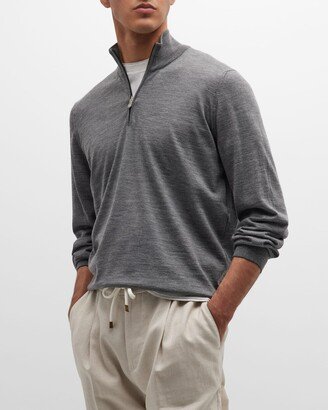 Men's Wool-Cashmere 1/4-Zip Sweater-AB