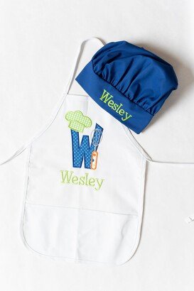 Boys Personalized Kids Apron, Apron & Chef Hat Set, Baking With Kids, Apron Pockets, Valentine's Gift, Kids Gift