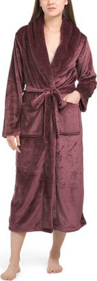 Shawl Collar Long Velour Robe for Women