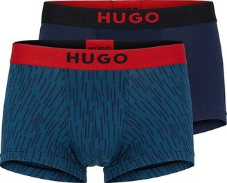 Two-Pack Of Stretch-Cotton Trunks With Logo Waistbands-AA