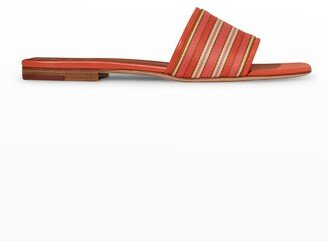 Suitcase Stripe Flat Sandals