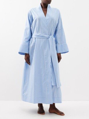 Athens Striped Cotton-blend Bathrobe