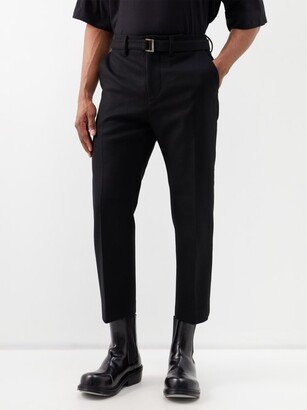 Belted Wool Cropped Trousers