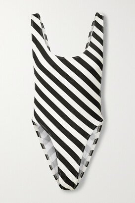 Marissa Striped Swimsuit - Black