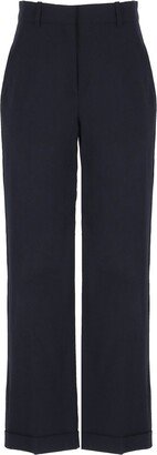 High-Waist Flared Cropped Trousers-AA