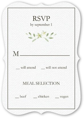 Rsvp Cards: Greenery All Around Wedding Response Card, White, Pearl Shimmer Cardstock, Bracket