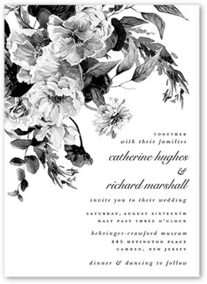 Wedding Invitations: Midnight Verdant Wedding Invitation, White, 5X7, Standard Smooth Cardstock, Square