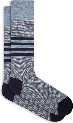 Geometric Stripe Dress Socks