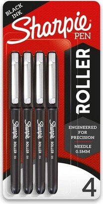 Sharpie Roller 4pk Rollerball Gel Pens 0.7mm Black Ink