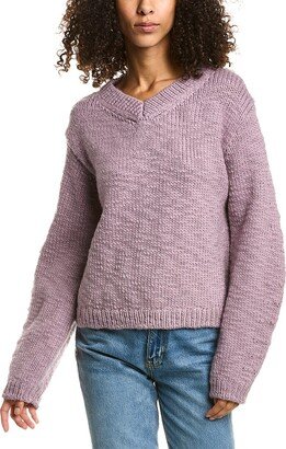 V-Neck Slub Wool Sweater