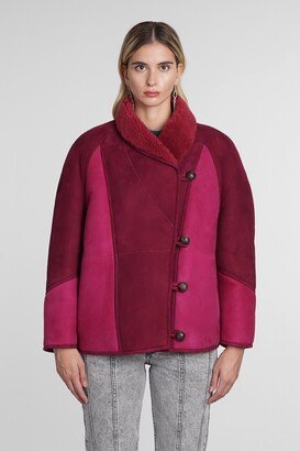 Marant Étoile Abeni Coat In Bordeaux Leather