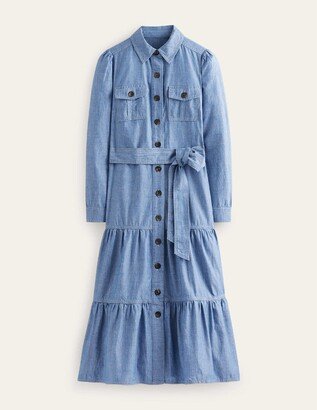 Lily Chambray Midi Shirt Dress