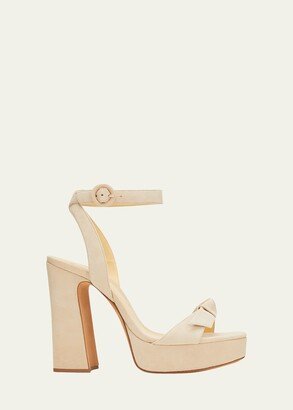 Clarita Curve Suede Platform Sandals-AD