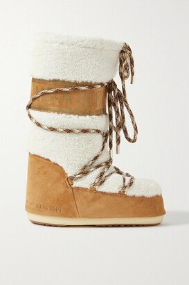 Lab69 Icon Shearling And Suede Snow Boots - Brown