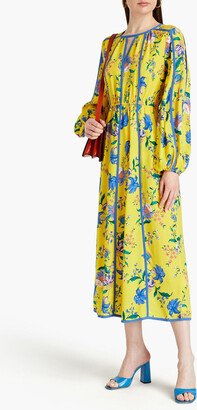 Scott cutout floral-print crepe midi dress