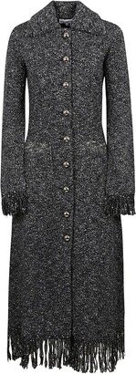 Single Breasted Fringe Detailed Coat