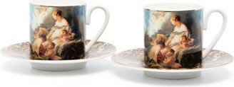 Set Of 2 Coffee Cups With Wild Leda Print