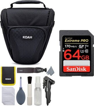 Holster Camera Case and Accessory Bundle with SanDisk 64GB Memory Card