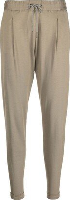 Cropped-Leg Cotton Track Pants-AA