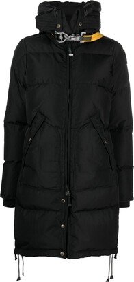 Buckle-Embellished Quilted Hooded Jacket