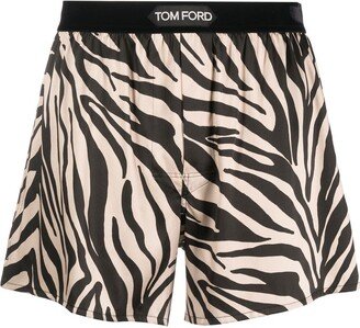 Zebra-Print Silk Boxers