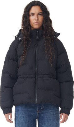 Black Short Puffer Raglan Jacket