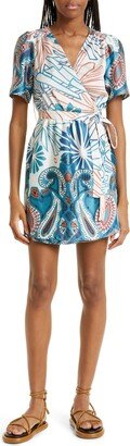 Jara Mixed Print Wrap Front Dress