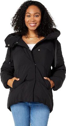 Hooded Down Puffer (Black) Women's Clothing