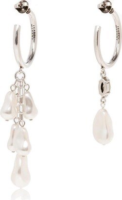 Pearl Charms Hoop Earrings