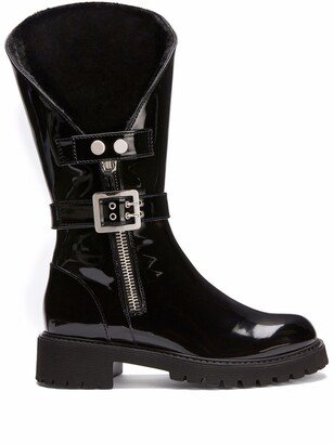 Rain patent-leather boots