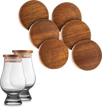 Cairncaps Glassware Lids | Dark Hardwood