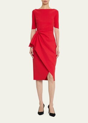 Mimmaly Side-Knot Sheath Dress-AA