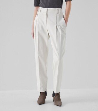 Cotton-Blend Tailored Trousers