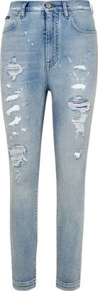 Distressed Skinny Cut Jeans-AA