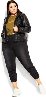 CCX | Women's Plus Size Layered Hoodie Jacket - black - 22W