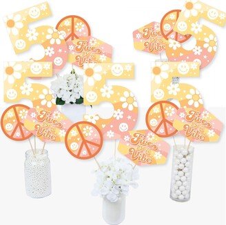 Big Dot Of Happiness Five is a Vibe Boho Hippie Fifth Birthday Centerpiece Sticks Table Toppers 15 Ct
