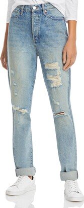 The Cooper Womens Denim Straight Leg Slim Leg Jeans