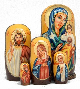 G.DeBrekht Icon Wooden Stacking 5 Piece Russian Matryoshka Nested Dolls Set