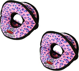 Tuffy Ultimate 4WayRing Pink Leopard, 2-Pack Dog Toys